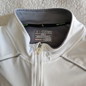 Under Armour White Lightweight Run Jacket with Gray Lining